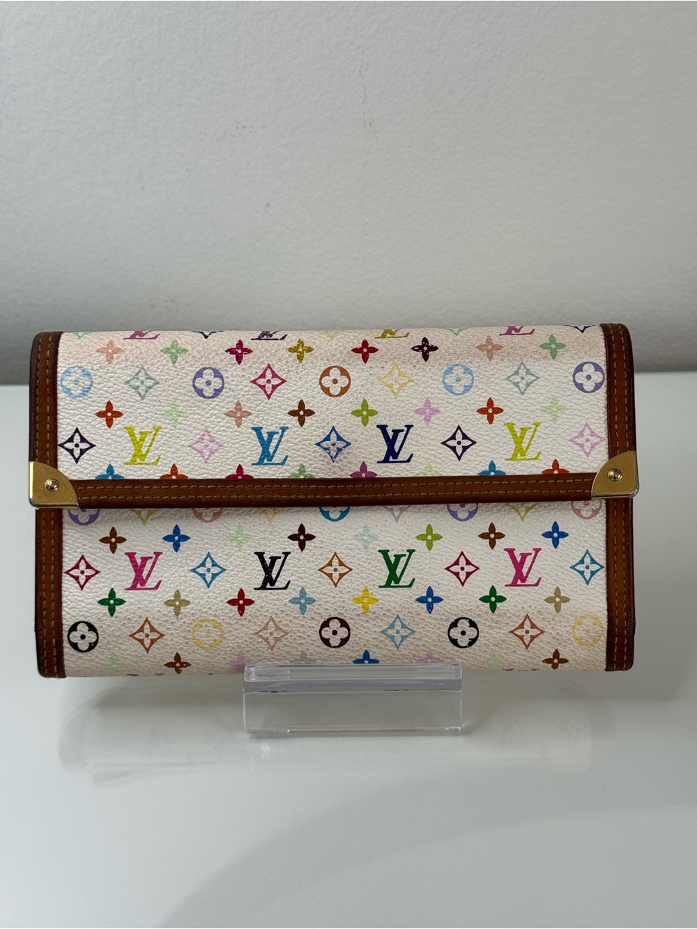 Louis Vuitton X Takashi Murakami Vintage International Long Wallet White